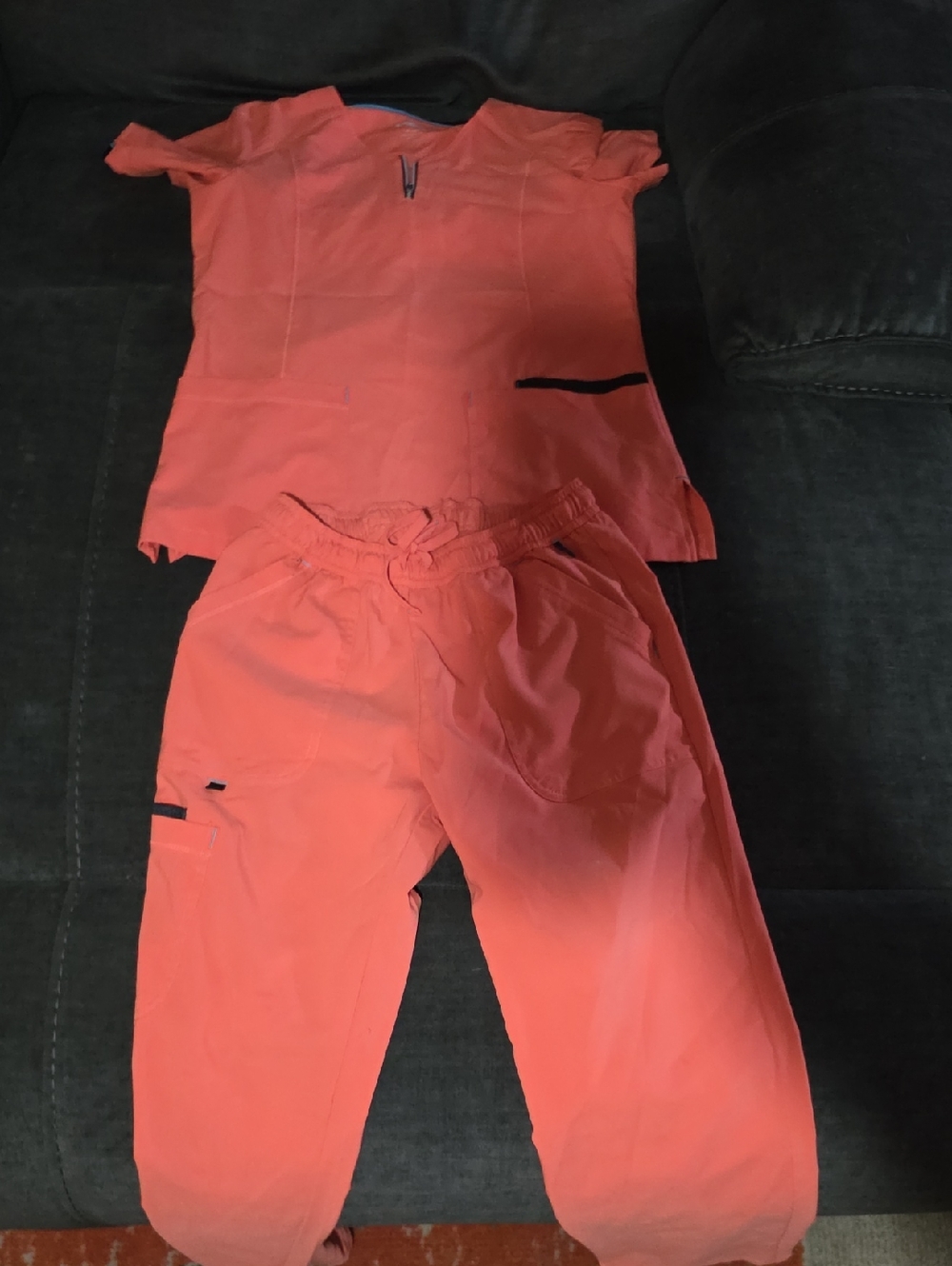Scrubstar Orange&Black V-Neck Outfit